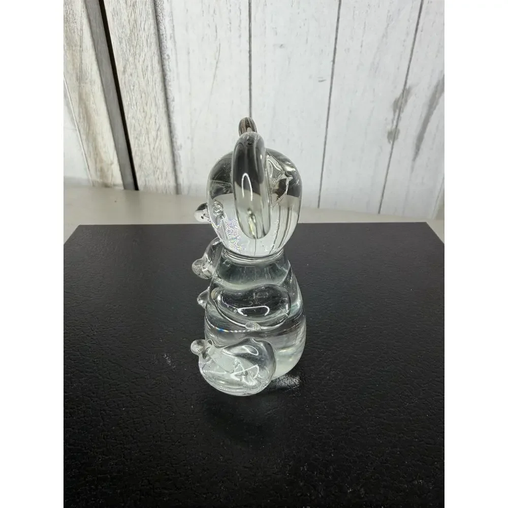 VTG Glass Koala Bear Mouse Clear Paperweight 4 Inches Tall Office Decor